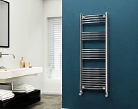 Eastgate 22mm Steel Chrome Curved Heated Towel Rail 1400mm High x 500mm Wide Electric Only